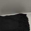 Homiest Decorative Knitted Throw with Fringe, Lightweight Acrylic Knit, Soft Tassel for Couch, Sofa, Bed (Black, 50 x 60 Inch)