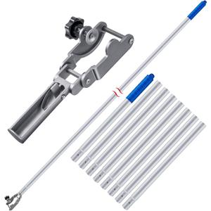 Dreyoo Upgrade Pool Tablet Holder and 11.5 Foot Aluminum Telescopic Swimming Pool Pole Combo Kit, Aluminum Alloy Swimming Pool Tab Holder with Adjustable Screw, Fit for 3 Inch x 0-1.8 Inch Tablets