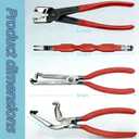 Automotive Electrical Connector Removal Tool & Pliers Kit, 4-Piece Sensor & Injector Removal Tool with 60 Angled & Straight Tips, Hose Clamp Pliers, Terminal Release Tool, Pouch for Car Truck SUV