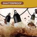 Outdoor String Light, 12FT Milky White LED 6 Colors Terrace Light Commercial Grade Waterproof with 12 Anti-Drop Bulbs for Fenced Garden House Party Tree Decoration