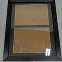 5x7 Double Picture Frame Collage 2 Openings Wooden, Multi Photo Collage Frame 8.5x11 Gallery Wall Decor, Black Frame with Black Mat, Wood