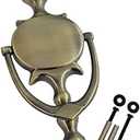 QCAA Solid Brass Door Knocker, 7-3/4", Antique Brass, 1 Pack, Made in Taiwan