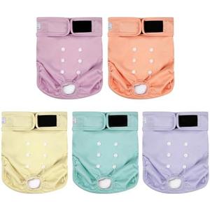 ZINGTERRA 5 Pack Washable Female Dog Diapers,Reusable Diaper for Doggie,Highly Absorbent Dog Diaper,Adjustable Leakproof Puppy Diapers Skirt for Heat,Incontinence,Period Doggy Nappies XL