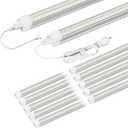 ONLYLUX Very Bright 5ft LED Shop Light 10 Pack, 45W 6750LM 6500K Daylight Linkable, Easy Installation Garage Lighting for Workshop Basement General Lighting