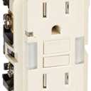 Leviton GFCI Outlet with Guidelight, 15 Amp, Self Test, Tamper-Resistant with LED Indicator Light, Replaces Plugged in Night Light, GFNL1-T, Light Almond