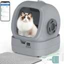 Automatic Cat Litter Box Self Cleaning - APP Control and Weight Monitoring - 86L Ultra-Quiet - Smart Health Monitor, Safe Anti-Pinch, Self Cleaning Litter Box (Assembly Required) -Worry Free Returns
