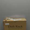 SNTD Dish Drying Rack - Small Dish Rack for Kitchen Counter, Stainless Steel Dish Drainer with Utensil Holder and Drainboard, 11" W x 15" L (Black)