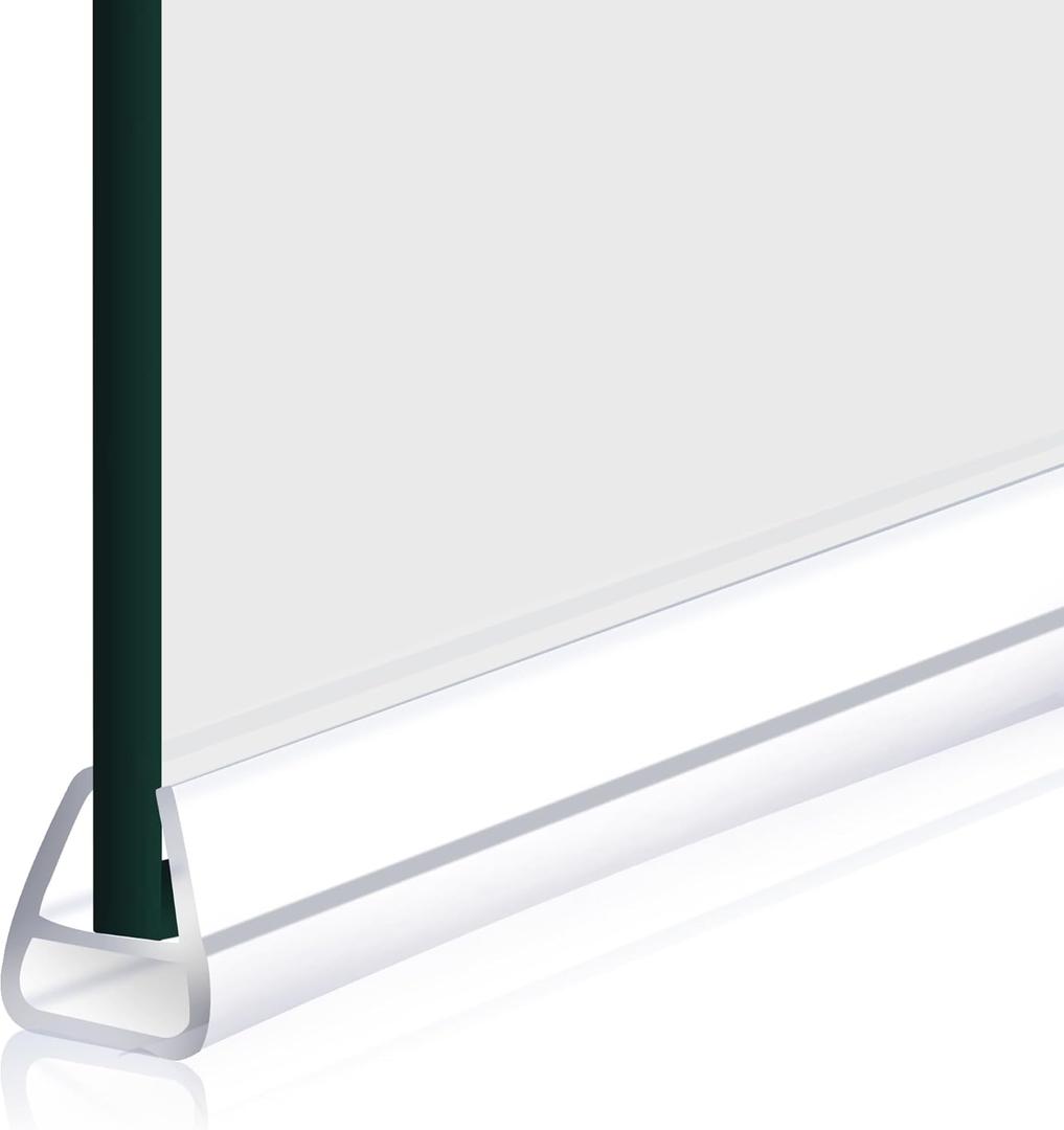 Door Seal, Akamino Frameless Shower Door Bottom Seal - 98.5 Inch Glass Shower Door Sweep Fit for 10mm (3/8" Glass Door - Stop Shower Leaks and Create a Water Barrier,U Type