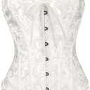 Ebinbum Corset Tops for Women Women's Lace Up Boned Overbust Bustier Lingerie Bodyshaper Top Bodysuit Large