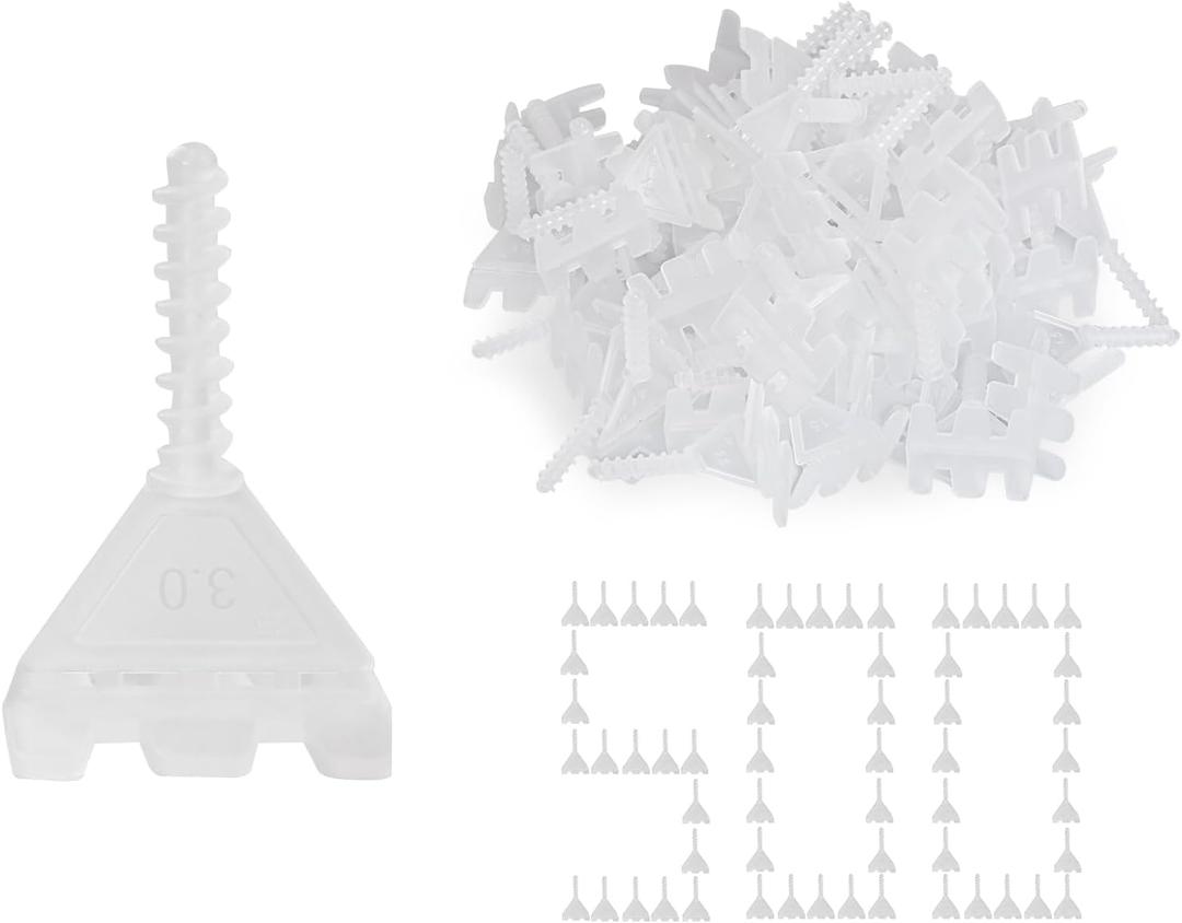 Storystore Tile Leveling System Clips, 500 Pcs Tile Spacers 1/8 Inch Tile Leveling Clips for Wall/Floor Ceramic Tile and Stone Installation, Effortless DIY Install, Precision Gap Control
