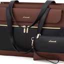 LOVEVOOK Laptop Bag for Women, Black- Brown (15.6 Inch)