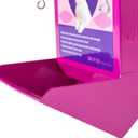 Metal Small Animal Feeder with Lid, Heavy Duty Feeder, Large Capacity Food Dispenser, Great for Rabbits, Guinea Pigs, Chinchillas and Other Small Animals. (4.6 inch, Purple)