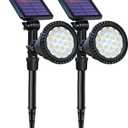 DBF Solar Outdoor Lights, 600LM Solar Spot Lights Outdoor Waterproof, 2-in-1 Adjustable Landscape Spotlights LED Flag Pole Light for Garden Yard Patio Driveway Garage Pool(Cool White, 2 Pack)