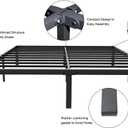 Metal Bed Frame King, King Bed Frame,Metal 14 Inch Platform Base Foundation Heavy Duty Slats Support Easy Assembly Noise Free No Box Spring Needed Bedframe King Size, Black