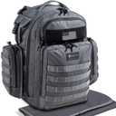 Dad Diaper Bag, Mens Diaper Bag Backpack with Diaper Changing Mat, Military Diaper Backpack with Molle Webbing, Waterproof Pouch, Baby Wipes pocket, Insulated Bottle Pockets- Dark Grey