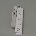 Flat Plug Power Strip, Ultra Thin Flat Extension Cord - Addtam 12 Widely AC 3 Sides Multiple Outlets, 5Ft, 1050J Surge Protector, Wall Mount, Desk Charging Station for Home Office Dorm Room Essentials (White)