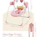Baby Swings for Infants, Baby Girl Swing for Newborn, Portable Infant Swing with Music, Adaptable Speed, Timing, Soft Cushion, 0-9 Months 20 lbs(Pink)