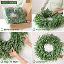 24" Real Touch Artificial Eucalyptus Wreath for Front Door - Fake Greenery Wreath with Realistic Feel, Faux Plant Wreath for Front Door Wall Windows Farmhouse Home Decor