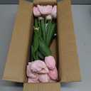 16 inch Fake Tulips Artificial Flowers, 20PCS Real Touch Fakes Tulip Plants for Bridesmaid Bouquet and Wedding Ceremony Festivals Anniversary Bridal Rehearsal Party Bar Table Decor-Pink