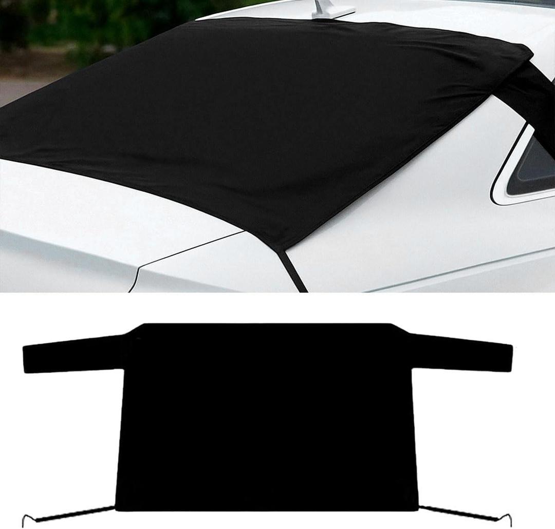 Car Rear Windshield Snow Ice Cover, Oxford Waterproof Auto Sun Shade, 57''  35'' Vehicle Windproof Protect Cover, Winter Frost Automotive Exterior Accessories for SUV, Sedan, Truck (Rear)