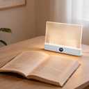 Book Light, Rechargeable Clear LED Flat Reading Light with 3 Colors & Timer, Dimmable Panel Plate Lamp Book Full Page Light for Reading in Bed at Night, for Women Readers Kids Book Lovers (White)