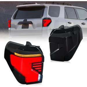 Letsdate Tail Lights Fit For 5th Gen(N280) Toyota 4Runner 2010-2024 Pickup Truck SR5 Limited TRD Off Road All Models 2010-2024 w/Dynamic Animation w/Amber Sequential Turn Signal, Smoked Style