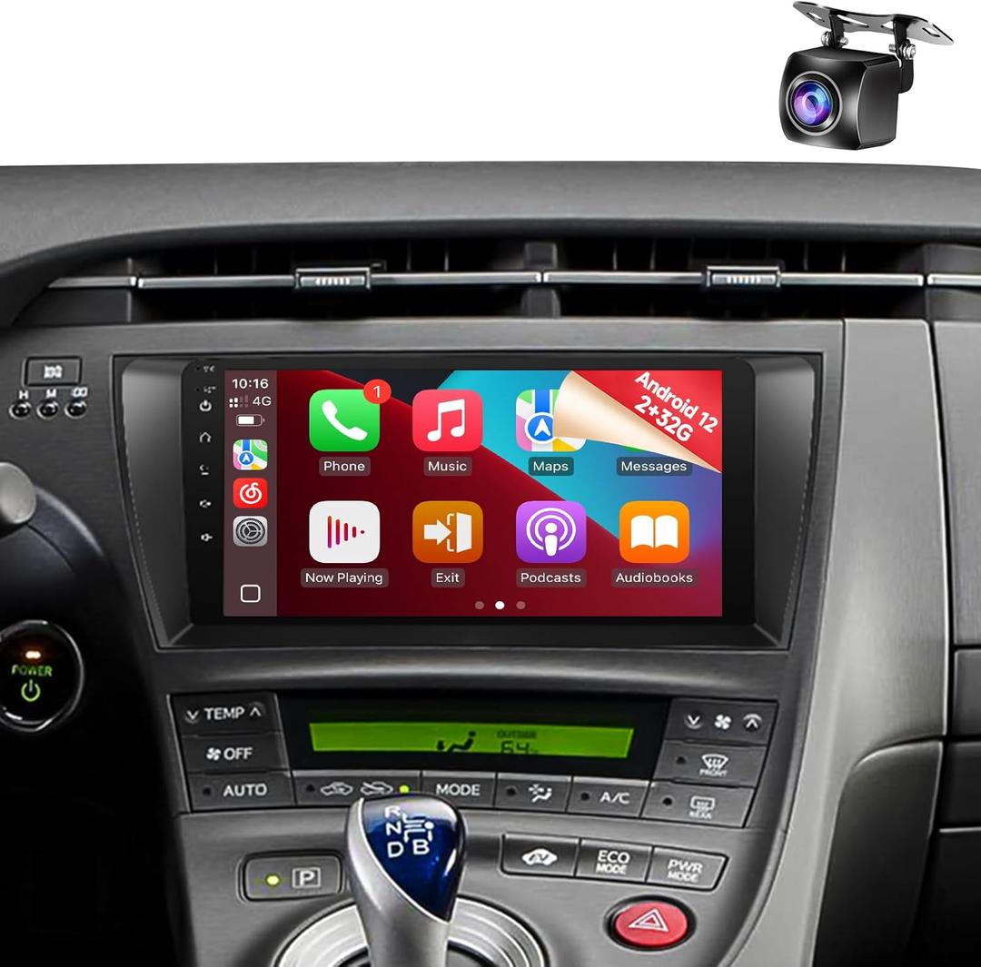 Naifay 8Core Android12 Car Radio for Toyota Prius 2010-2015, 9" IPS Touchscreen for Prius Stereo with Carplay Android Auto/Bluetooth/Wi-Fi/FM/GPS/SWC/Canbus(Fit Big Screen with J.B.L Logo on Bottom)