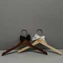 2 Pcs Bride Hanger Bride and Groom Wooden Wedding Dress Hanger Set with Bow Tie for Tuxedo Suit Wedding Gift Bridal Party Shower