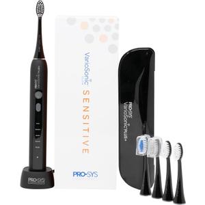 PRO-SYS VarioSonic Plus+ Sensitive Kit Professional Electric Toothbrush for Sensitive Teeth, Rechargeable with Pressure Sensor and Timer, Customizable Intensity Powered Toothbrush with Travel Case