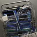 Beach Chairs for Adults Heavy Duty, Compact Portable Lay Flat Folding Chair with Backpack Straps and Large Cooler Pouch, Support to 350LBS (Stripes_Blue&Cyan)