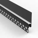 Besseto Plaster in LED Channel, 4 x 2m Black Drywall LED Strip Light Channel, Trimless Recessed Baseboard LED Aluminum Profile for 1/2 inch Thick Drywall Plaster Gypsum