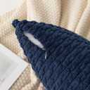 Kevin Textile Pack of 2 Corduroy Decorative Throw Pillow Covers 26x26 Inch Soft Boho Striped Pillow Covers Modern Farmhouse Home Decor for Spring Sofa Living Room Couch Bed Navy Blue