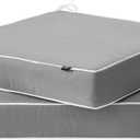 PNP FKJP 2 Pack Outdoor Chair Cushion 20" X 20" X 4", Waterproof Outdoor Seat Cushions with Non-Skid Ties,Grey (Cushion + Cover)