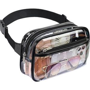 Clear Fanny Pack Stadium Approved - Packism Clear Belt Bag for Women Men Transparent Waist Bag with Adjustable Strap for Concerts, Sporting Events - Black, Pack of 5