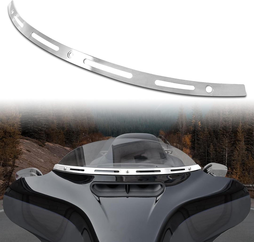 Stainless Steel Slotted Windshield Trim for Harley Street Glide Electra Glide Ultra Classic CVO 2014-2023 Accessories