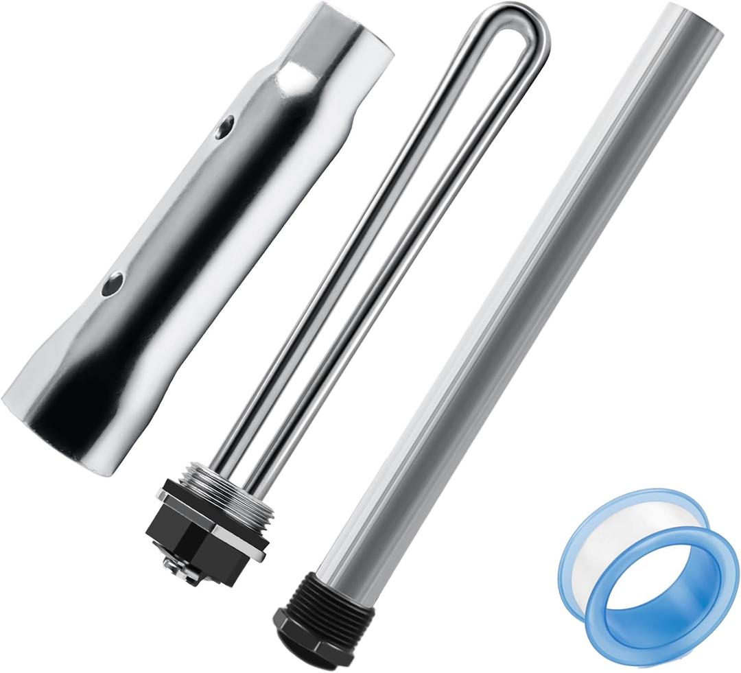 RV Water Heater Elements Kit Compatible with Suburban Water Heater Tanks, Include 9.25" Magnesium Anode Rod*1, 520900 Electric Water Heating Element*1, Dual Hex Wrench*1 and Tape*1 Replacement Parts
