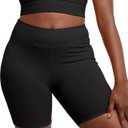 Hanes Womens Stretch Jersey Bike Shorts, Womens Cotton Sports Shorts, 7" Inseam (XX-Large, Black)