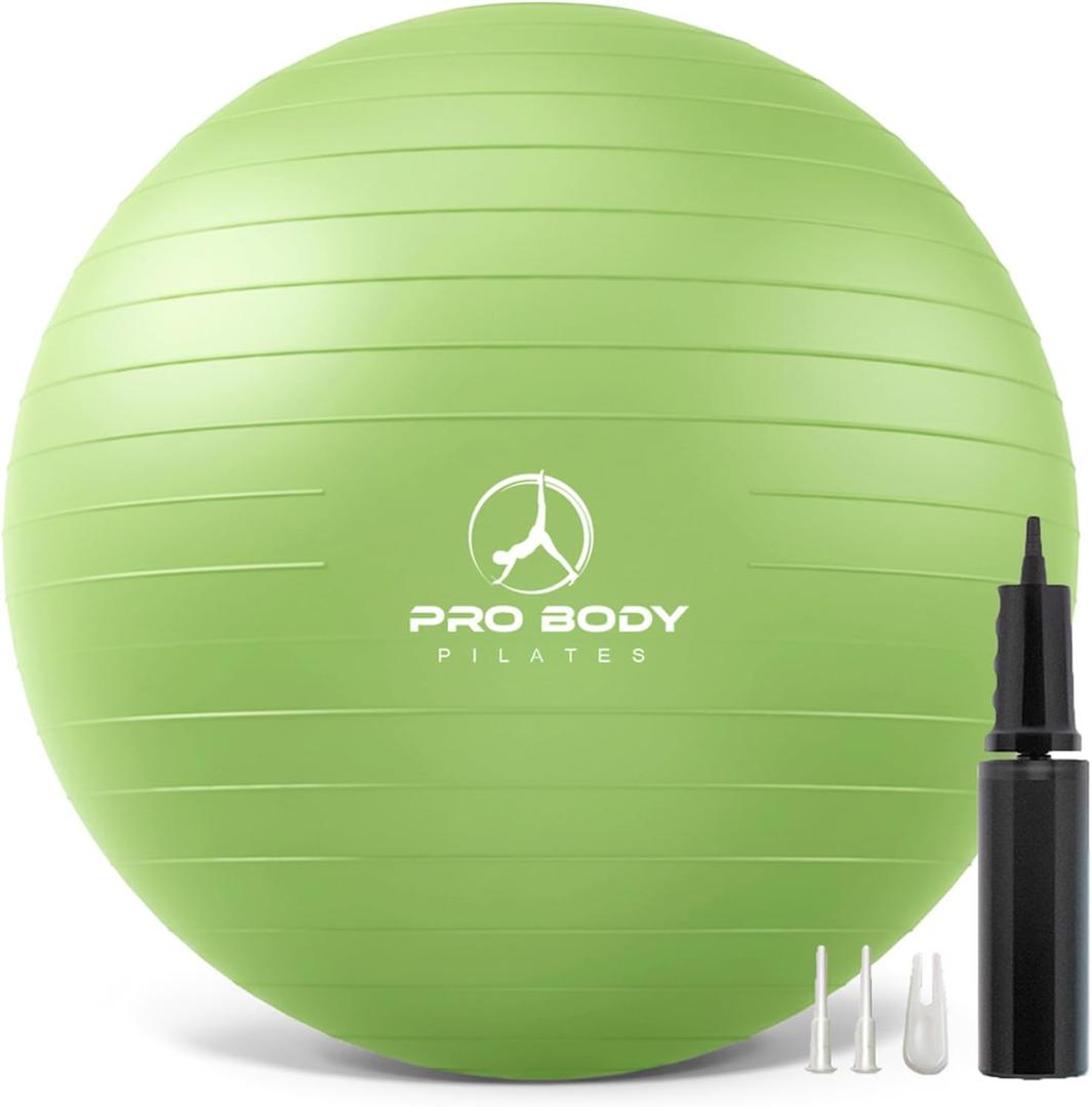 ProBody Pilates Yoga Ball - Exercise Balls, Various Sizes, for Stability, Pregnancy, Workout & Physical Therapy (XL: 27-30" (75 cm), Lime)