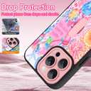 KANGHAR for iPhone 16 Pro Max Case Stand Summer Collage Coastal Full Body Rugged Shockproof Protection Glossy Protective Slim Case 6.9 Inch Pink