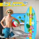 Cunhill 3 Pcs Inflatable Surf Board and Shark Luau Decoration Include 2 Pcs 38.9 in Shark Pool Toy and 60 in Inflatable Surfboard Decor Party Decorations for Adults Boys Girls Surf Beach Party