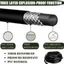1/2in. Drip Irrigation Tubing - 50FT Drip Line Irrigation System Parts for Garden(Includes 1/2" Straight Connector,Switch Valves, T Connectors, 1/2" to 1/4" Tubing Reducers, Cable Zip Ties)