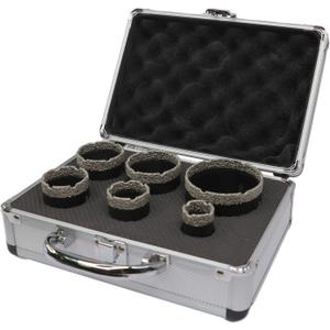 Vacuum brazed Diamond Dry Drilling bits Core bits Set with 5/8-11 for Porcelain Tile Granite Marble Stone Masonry Black25/35/40/45/50/68mm (Medium)
