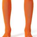 CS CELERSPORT 2/3 Pack Soccer Softball Baseball Socks for Youth Kids Adult Multi-Sport Compression Knee High Socks (Orange, L)