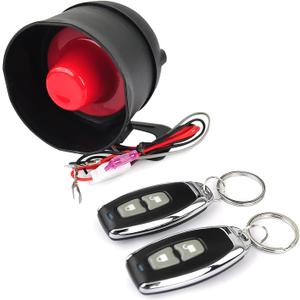 12V Car Alarm System, Anti-Theft Horn Siren with 7-Levels Sensitivity Universal Security Protection System Vehicle Alarm System with Sound