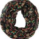 GERINLY Light Circle Scarves, Print Infinity Loop Scarf Head Wrap for Women