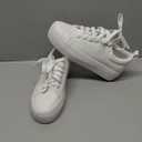 JABASIC Women Lace Up Platform Sneakers Comfortable Casual Fashion Sneaker Walking Shoes (5, All White)