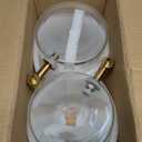 2PCS Drink Dispenser, 1.5 Gallon Each Glass Beverage Dispenser with Wood Stand and Stainless Steel Faucet Ideal for Juice, Lemonade, and Tea,Large Drink Dispenser for Parties and Home Use