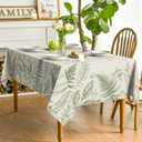 Horaldaily Spring Tablecloth 6084 Inch Rectangular, Plants Wild Fern Beige Washable Table Cover for Party Picnic Dinner Decor