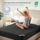 BEDLORE Waterproof Mattress Protector, Queen Size Mattress Pad Noiseless with Deep Pocket 6"-18" Depth, Soft Breathable Dirt-Proof Bed Mattress Cover Washable for Home, Bedroom, Hotel (Black)