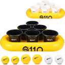 A11N Sports Bucket Toss Game Set  Outdoor Yard Pong Style Game with 12 Buckets & 6 Balls, Fun Lawn Game for Beach, Camping, Tailgating, Backyard, Family & Adult Parties